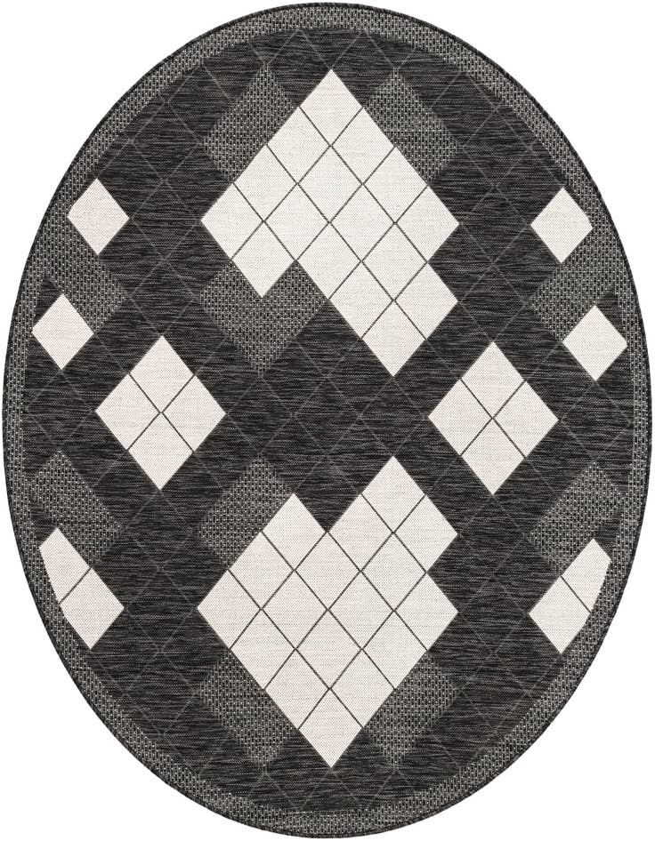 Detail image of 6' x 6' Easy-Clean Modern Indoor / Outdoor Round Rug