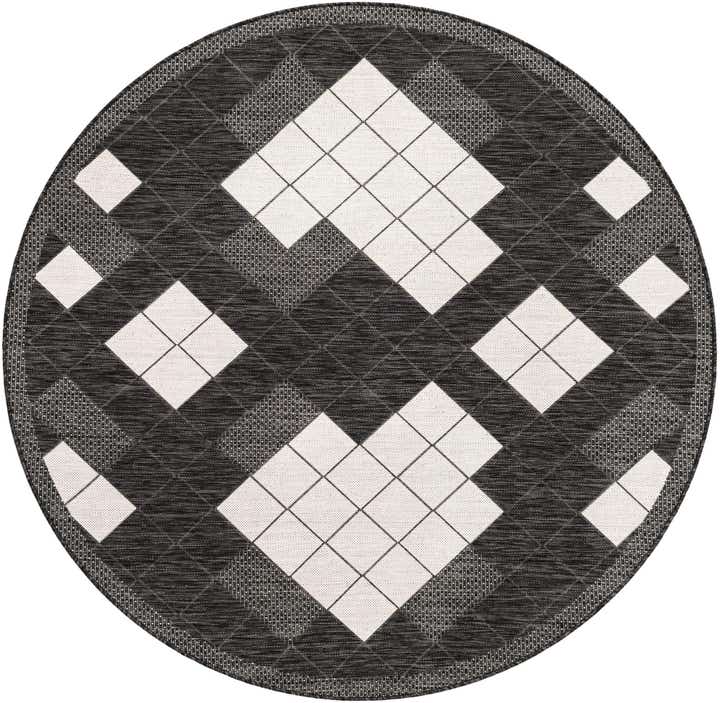 6' x 6' Easy-Clean Modern Indoor / Outdoor Round Rug