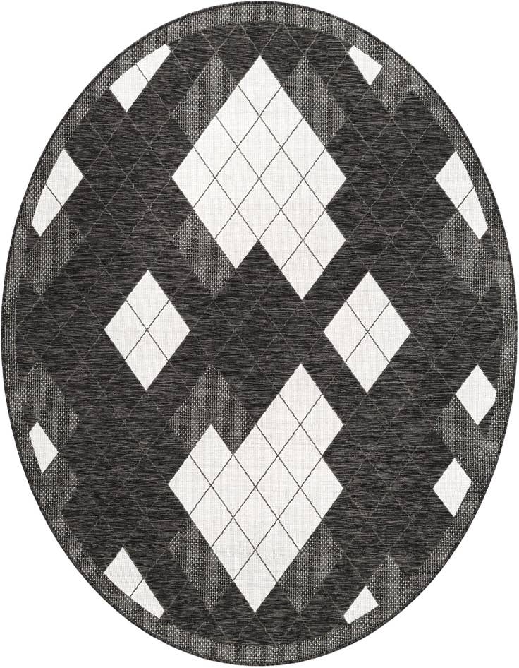 Detail image of 7' 10 x 7' 10 Easy-Clean Modern Indoor / Outdoor Round Rug