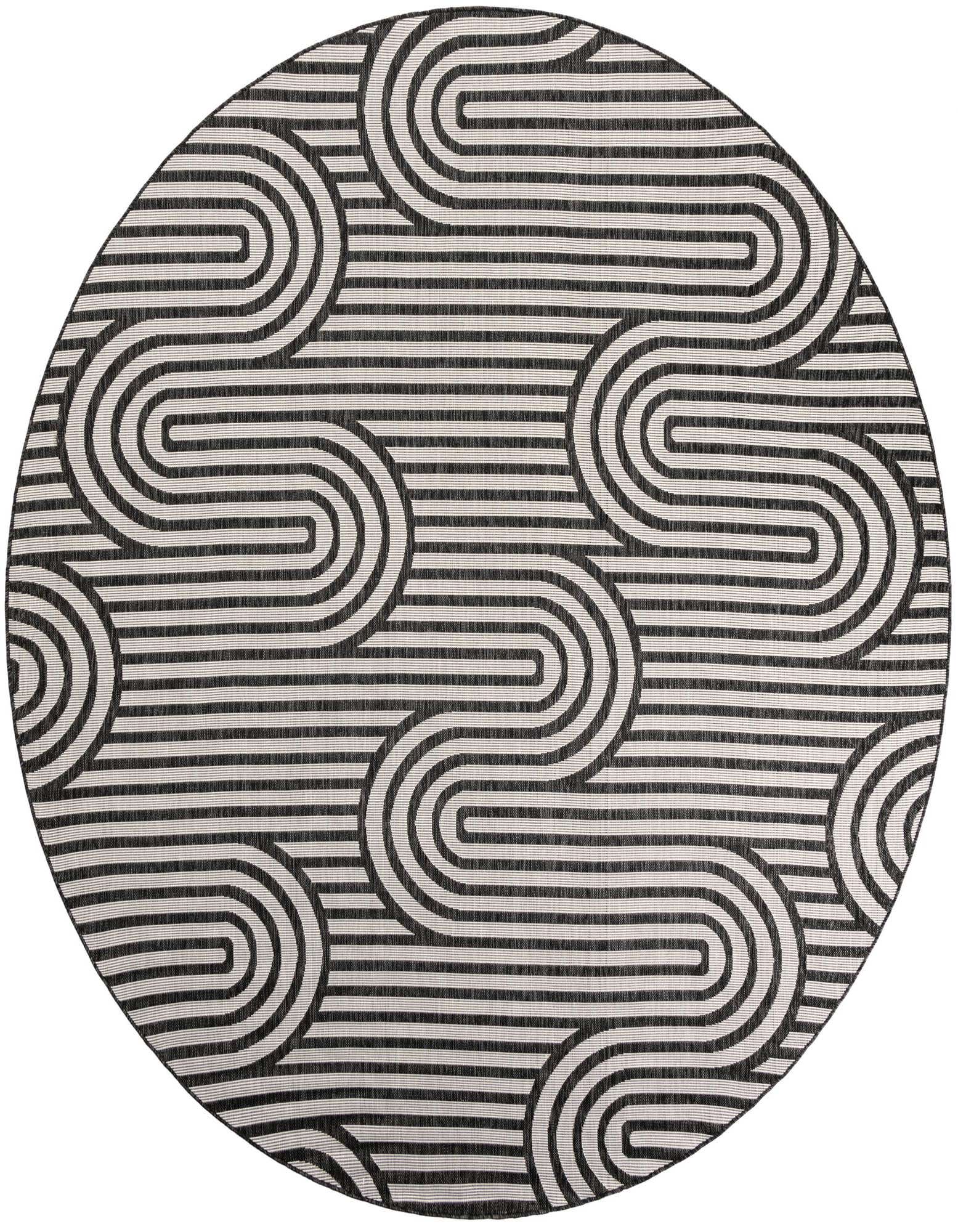 10' x 10' Easy-Clean Modern Indoor / Outdoor Round Rug
