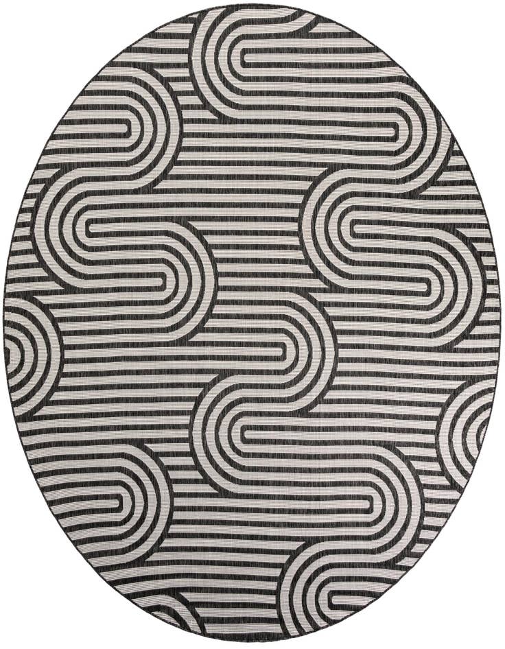 Detail image of 10' x 10' Easy-Clean Modern Indoor / Outdoor Round Rug