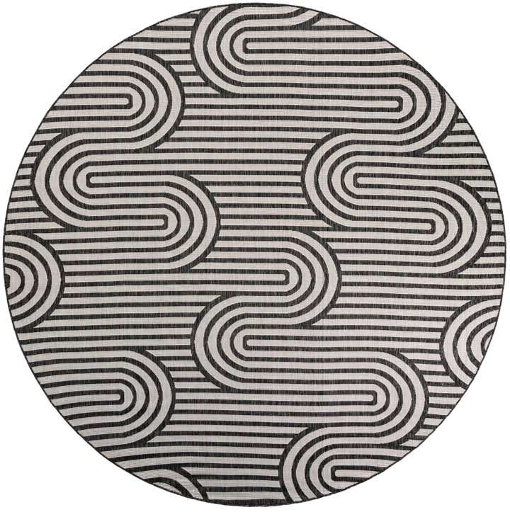 10' x 10' Easy-Clean Modern Indoor / Outdoor Round Rug