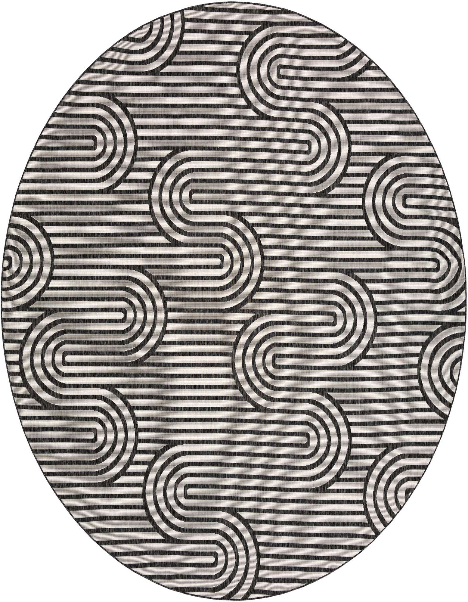 12' x 12' Easy-Clean Modern Indoor / Outdoor Round Rug
