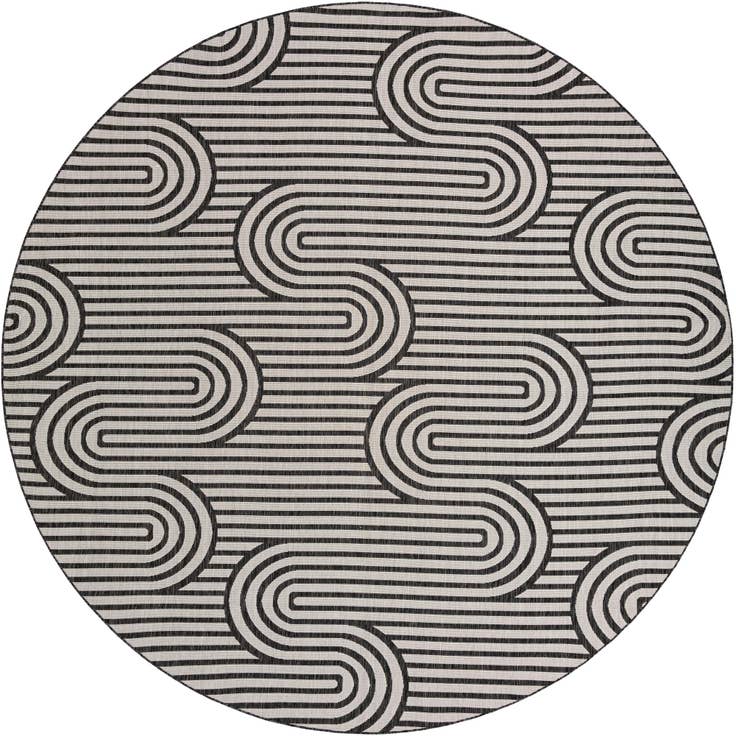 Detail image of 12' x 12' Easy-Clean Modern Indoor / Outdoor Round Rug