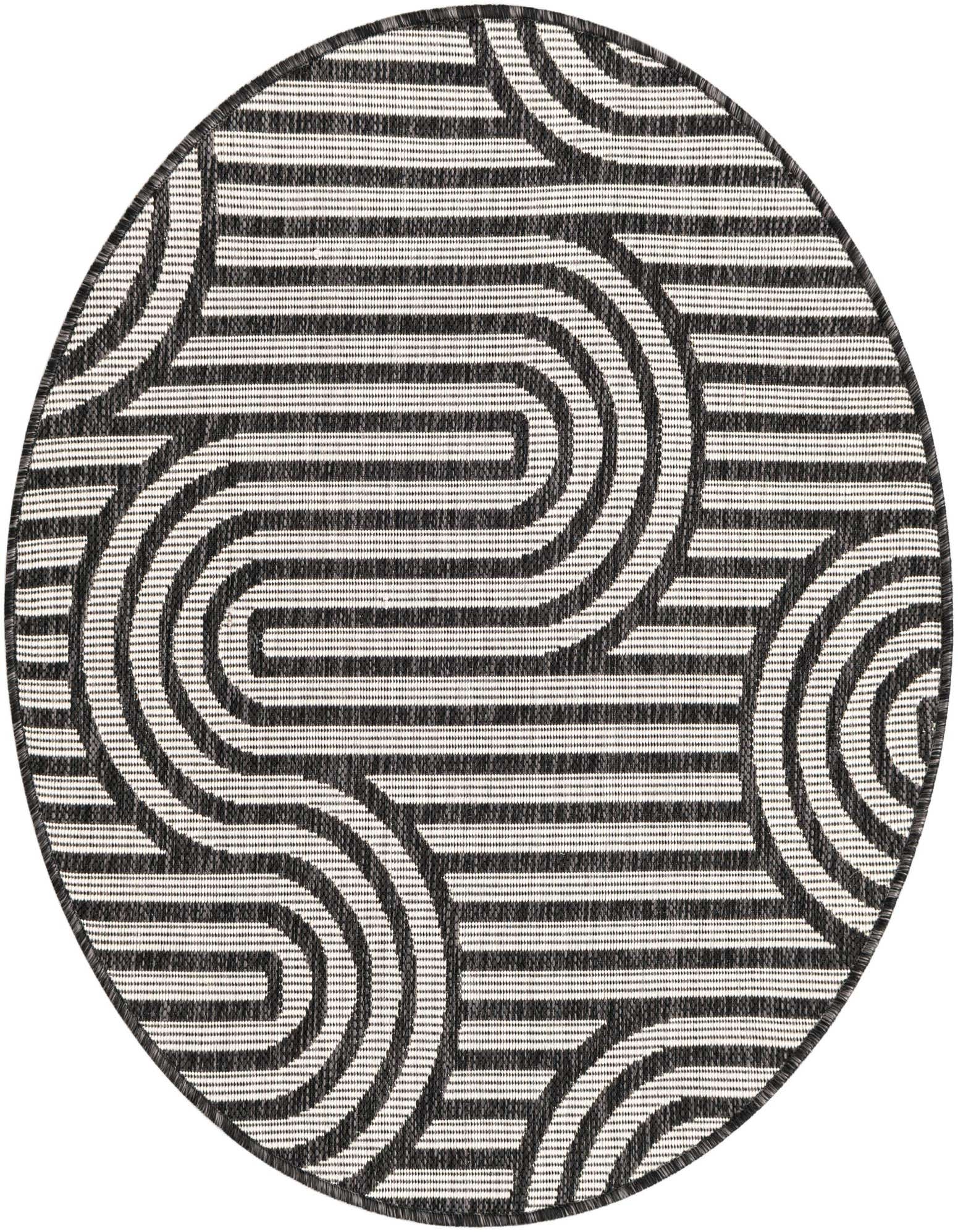 3' x 3' Easy-Clean Modern Indoor / Outdoor Round Rug