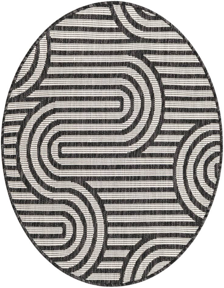 Detail image of 3' x 3' Easy-Clean Modern Indoor / Outdoor Round Rug