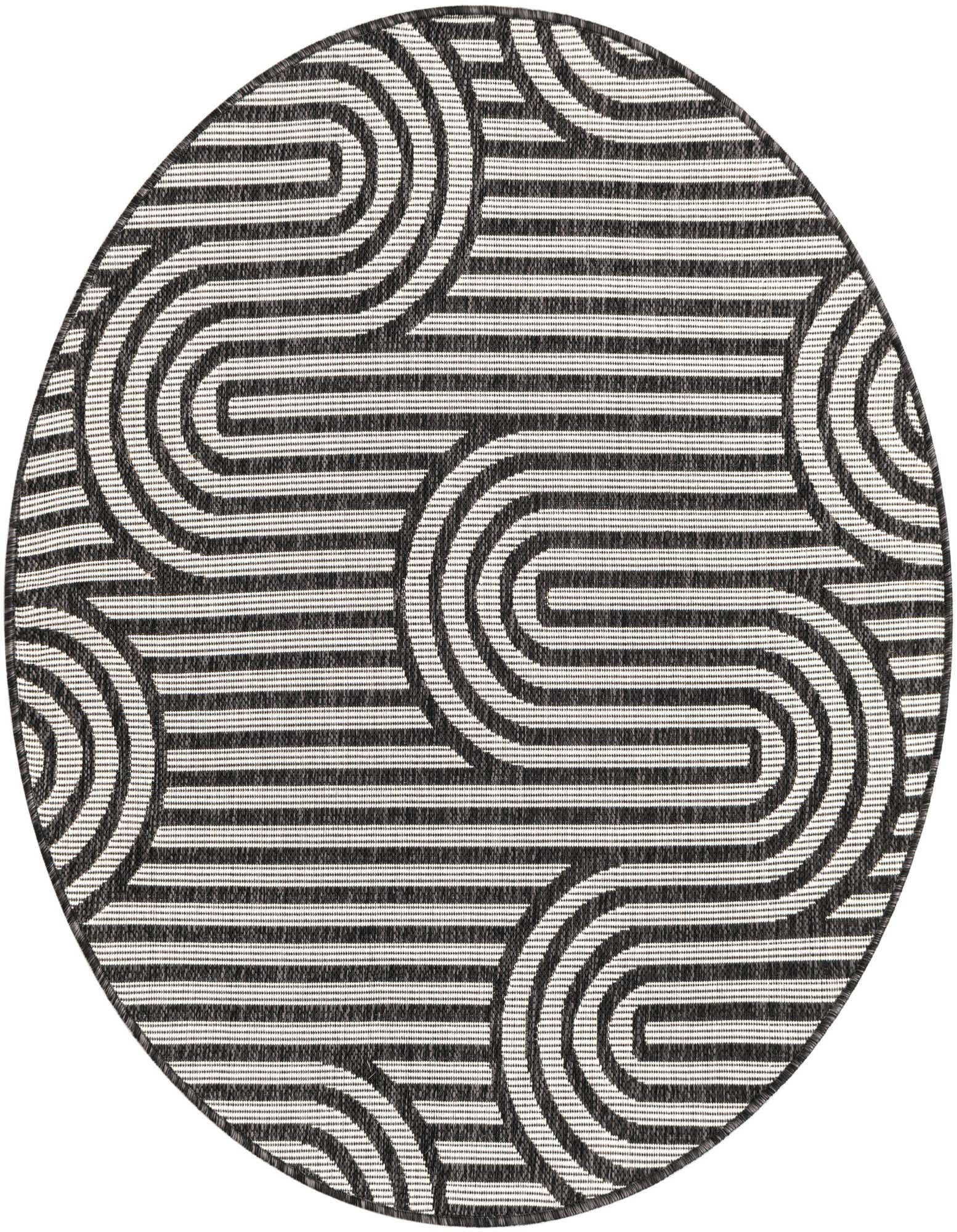 4' x 4' Easy-Clean Modern Indoor / Outdoor Round Rug