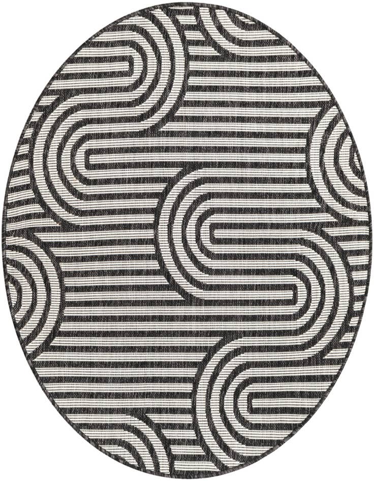 Detail image of 4' x 4' Easy-Clean Modern Indoor / Outdoor Round Rug