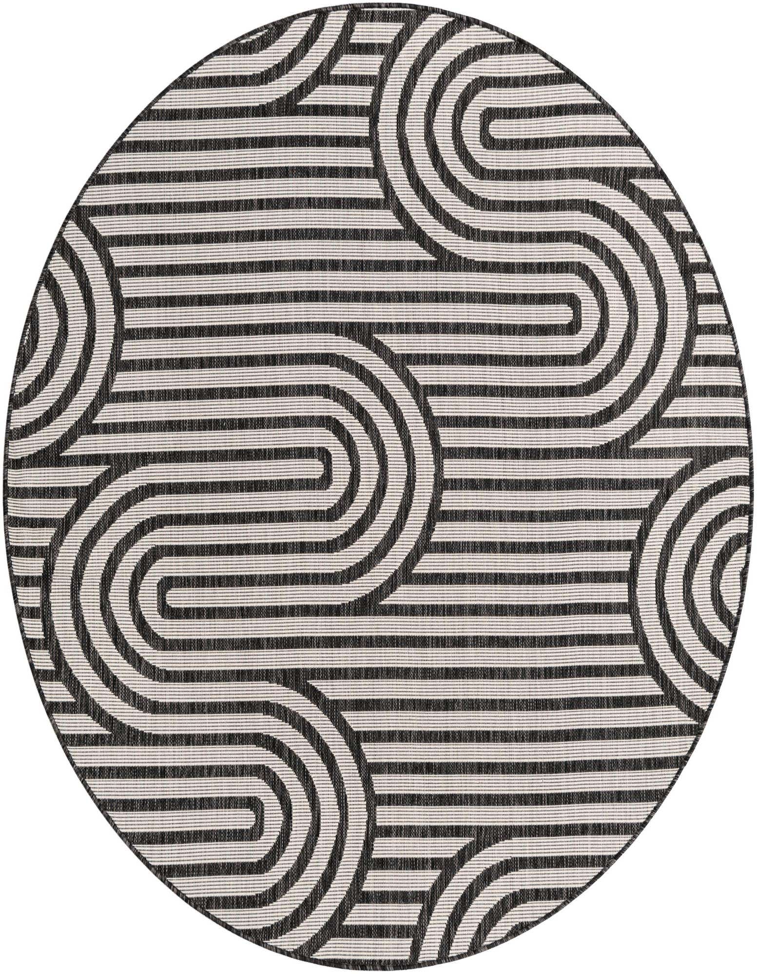 6' x 6' Easy-Clean Modern Indoor / Outdoor Round Rug