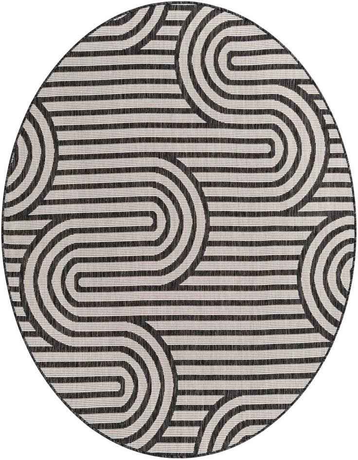 Detail image of 6' x 6' Easy-Clean Modern Indoor / Outdoor Round Rug