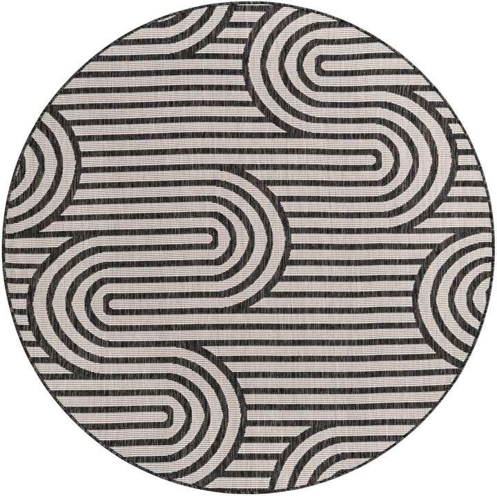 6' x 6' Easy-Clean Modern Indoor / Outdoor Round Rug