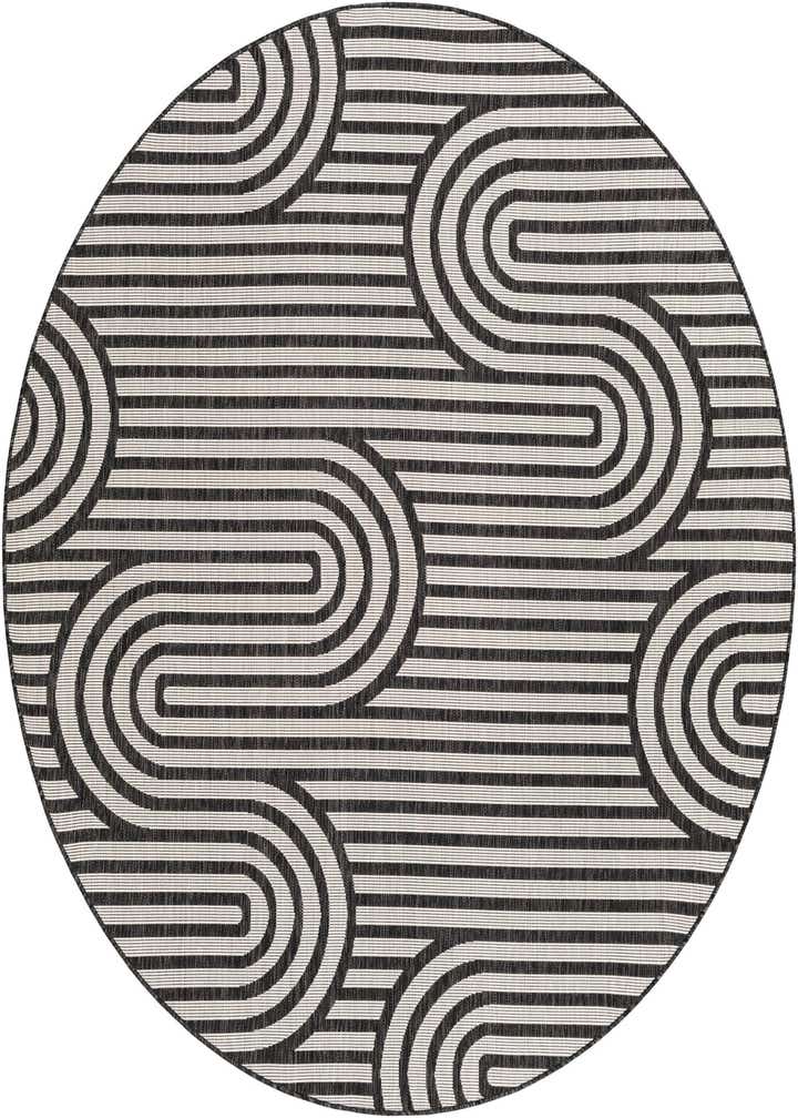 7' 10 x 7' 10 Easy-Clean Modern Indoor / Outdoor Round Rug