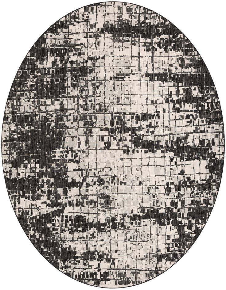 Detail image of 12' x 12' Easy-Clean Modern Indoor / Outdoor Round Rug