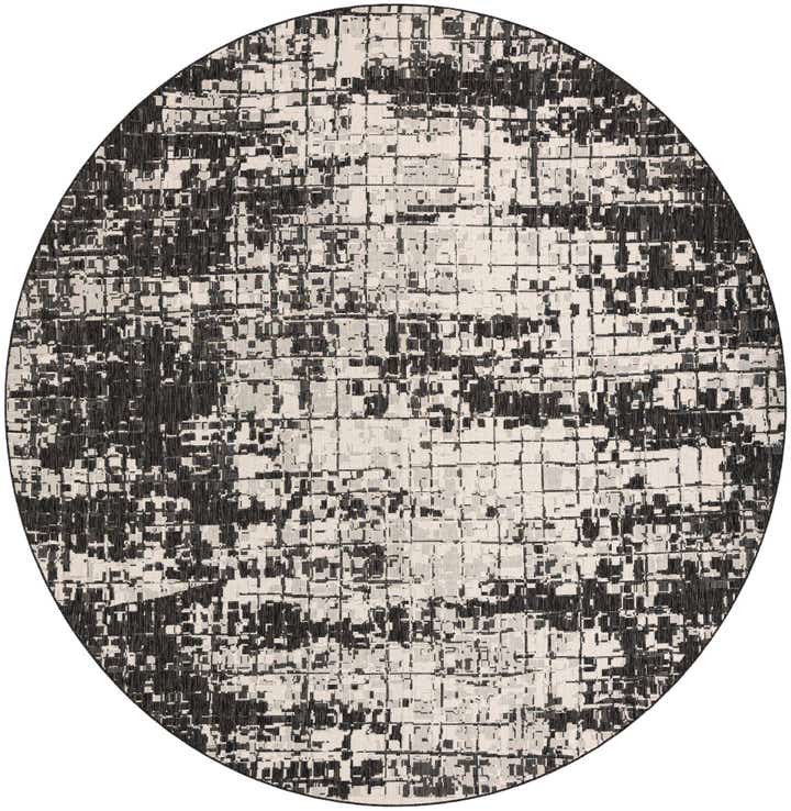 12' x 12' Easy-Clean Modern Indoor / Outdoor Round Rug