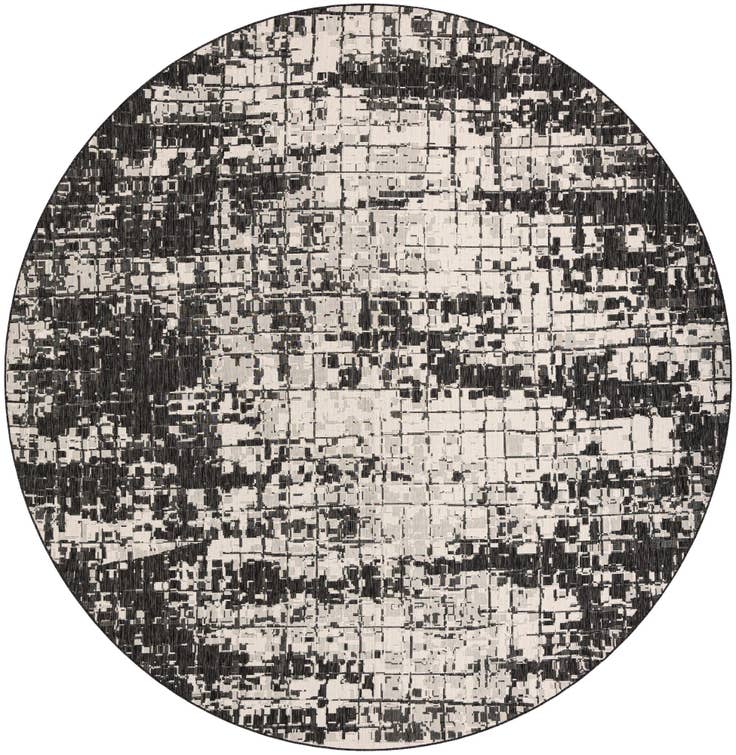 Detail image of 12' x 12' Easy-Clean Modern Indoor / Outdoor Round Rug