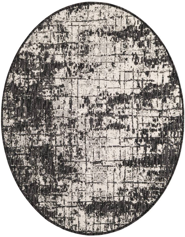 Detail image of 3' x 3' Easy-Clean Modern Indoor / Outdoor Round Rug
