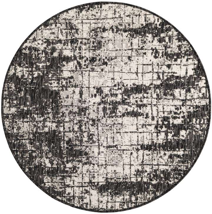 3' x 3' Easy-Clean Modern Indoor / Outdoor Round Rug