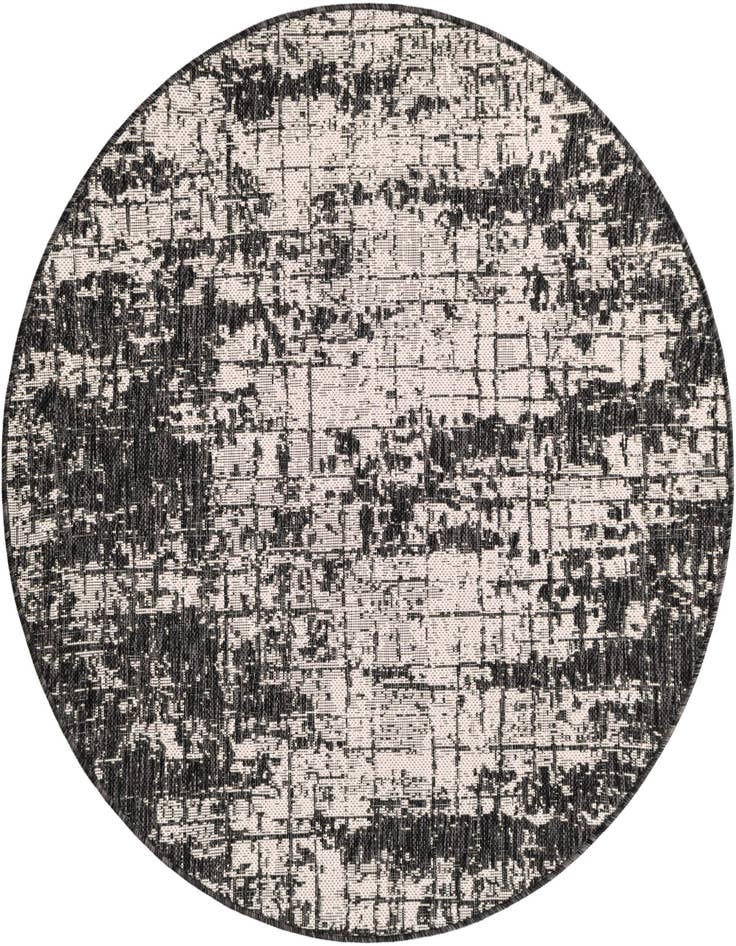 Detail image of 4' x 4' Easy-Clean Modern Indoor / Outdoor Round Rug