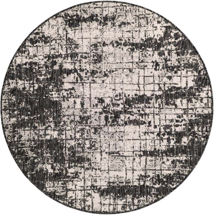4' x 4' Easy-Clean Modern Indoor / Outdoor Round Rug