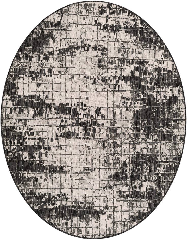 Detail image of 6' x 6' Easy-Clean Modern Indoor / Outdoor Round Rug