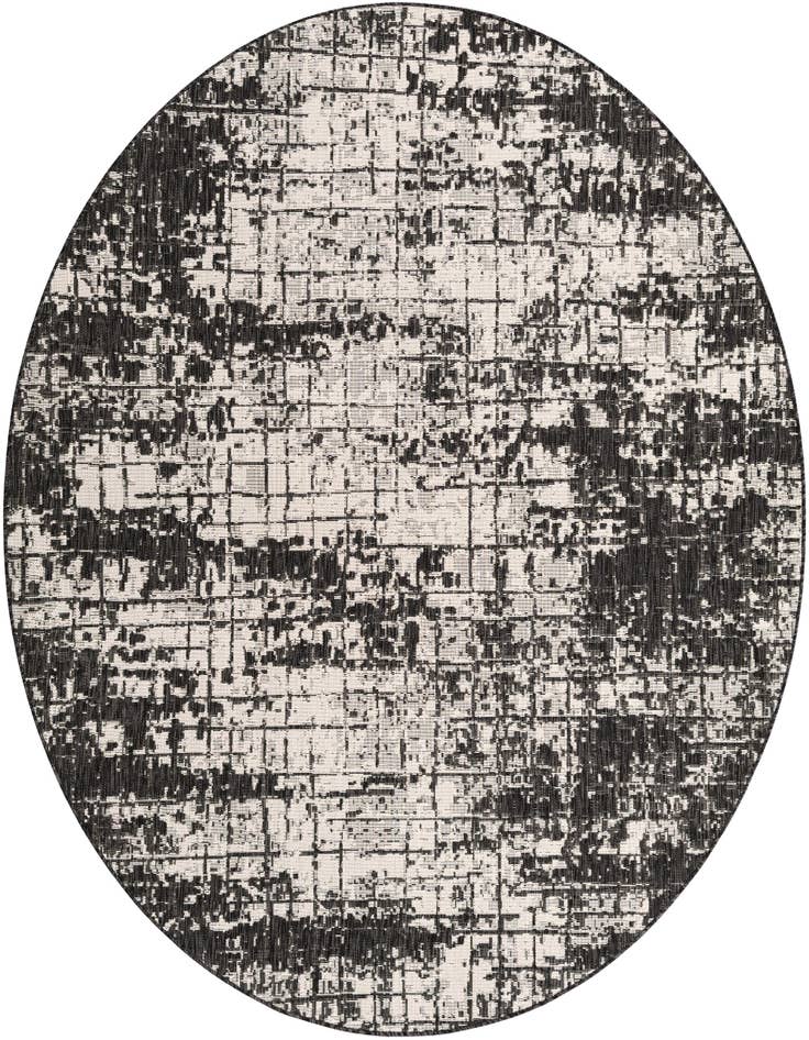 Detail image of 7' 10 x 7' 10 Easy-Clean Modern Indoor / Outdoor Round Rug