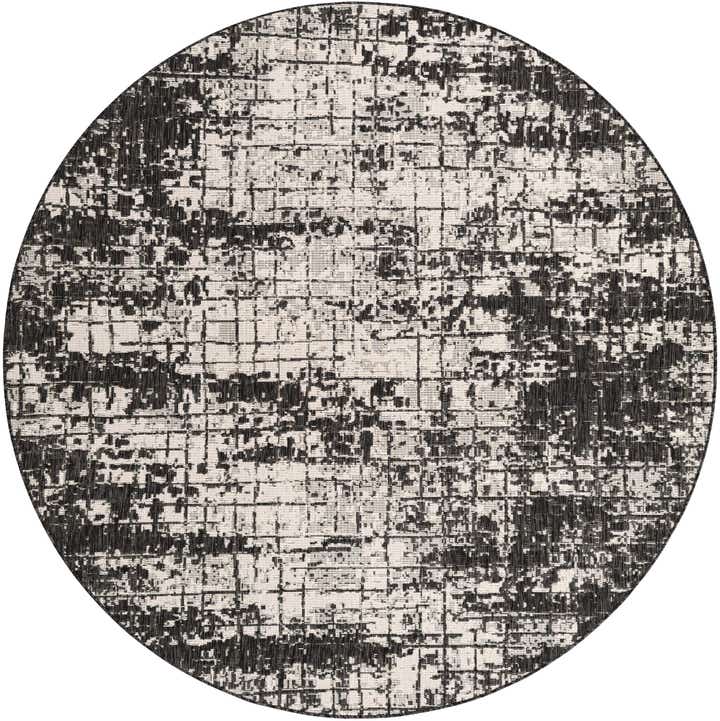 7' 10 x 7' 10 Easy-Clean Modern Indoor / Outdoor Round Rug