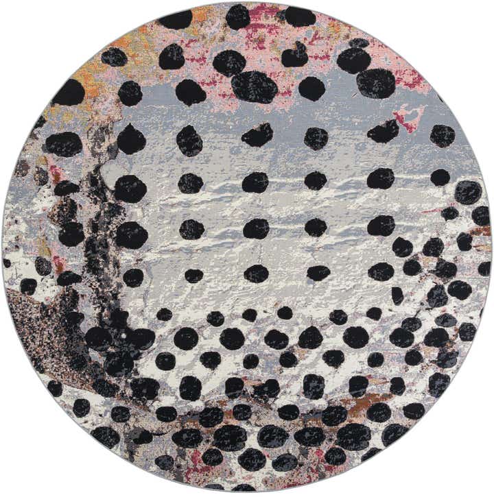 10' x 10' Easy-Clean Modern Indoor / Outdoor Round Rug