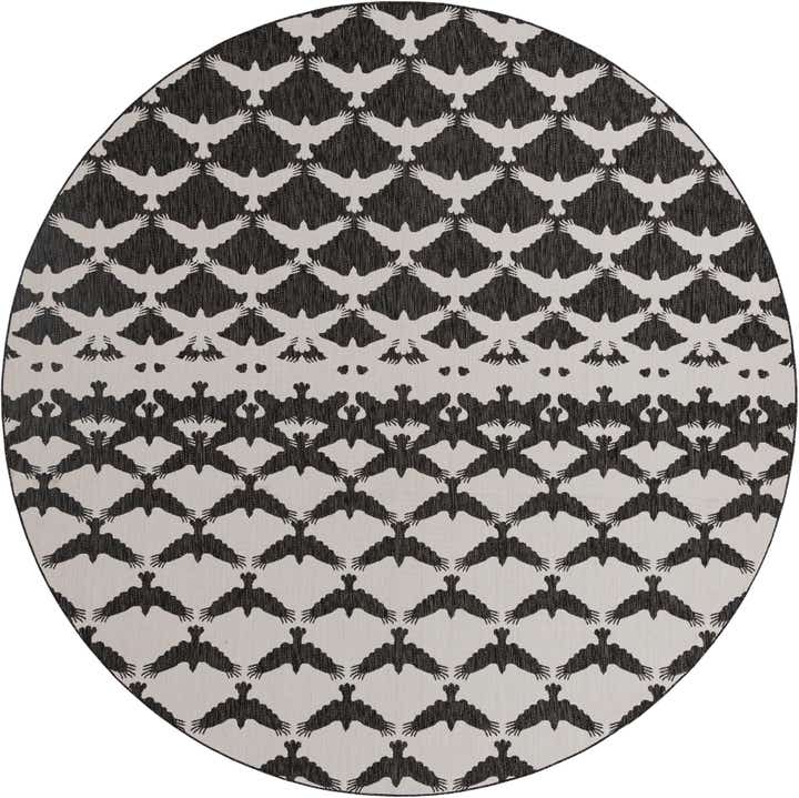 12' x 12' Easy-Clean Modern Indoor / Outdoor Round Rug
