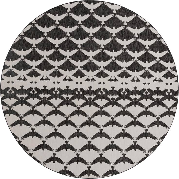 Detail image of 12' x 12' Easy-Clean Modern Indoor / Outdoor Round Rug