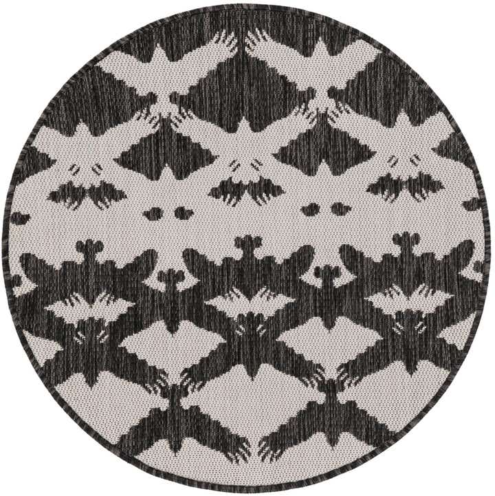 3' x 3' Easy-Clean Modern Indoor / Outdoor Round Rug