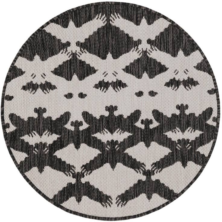 Detail image of 3' x 3' Easy-Clean Modern Indoor / Outdoor Round Rug