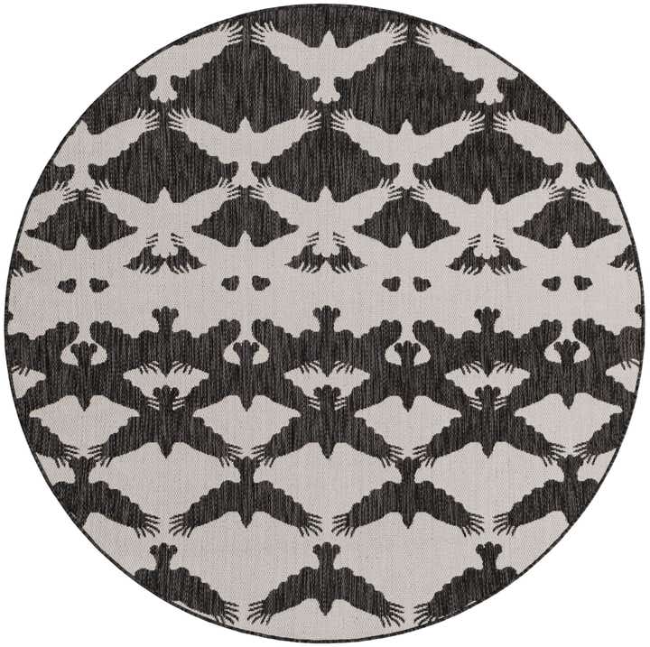 6' x 6' Easy-Clean Modern Indoor / Outdoor Round Rug
