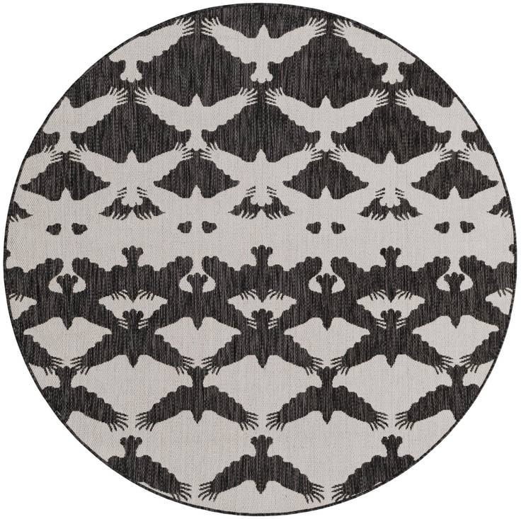 Detail image of 6' x 6' Easy-Clean Modern Indoor / Outdoor Round Rug