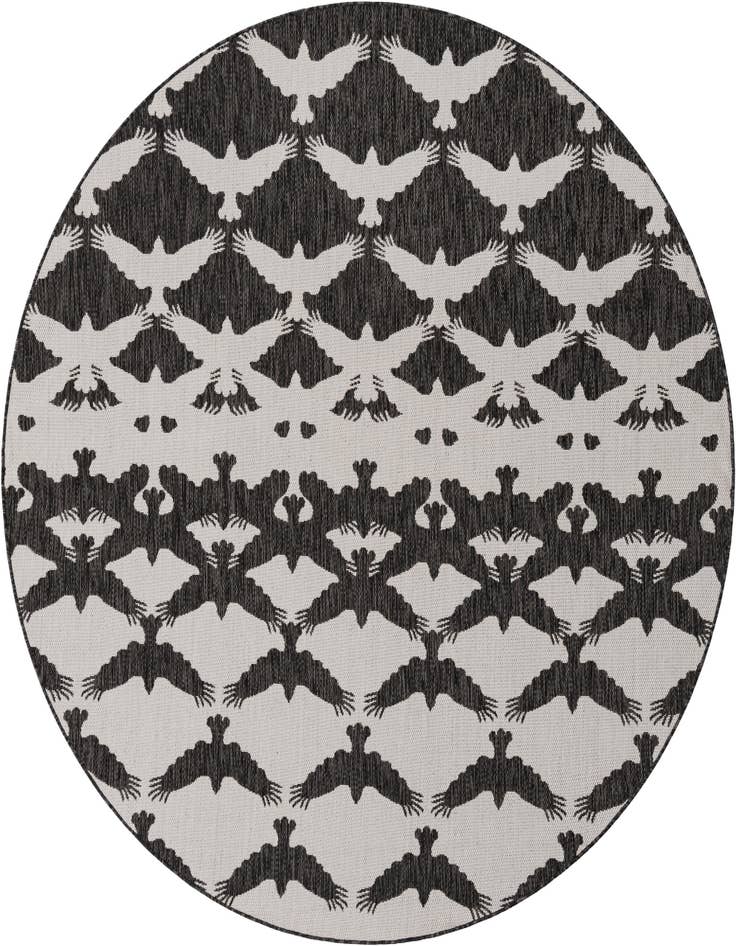 Detail image of 7' 10 x 7' 10 Easy-Clean Modern Indoor / Outdoor Round Rug