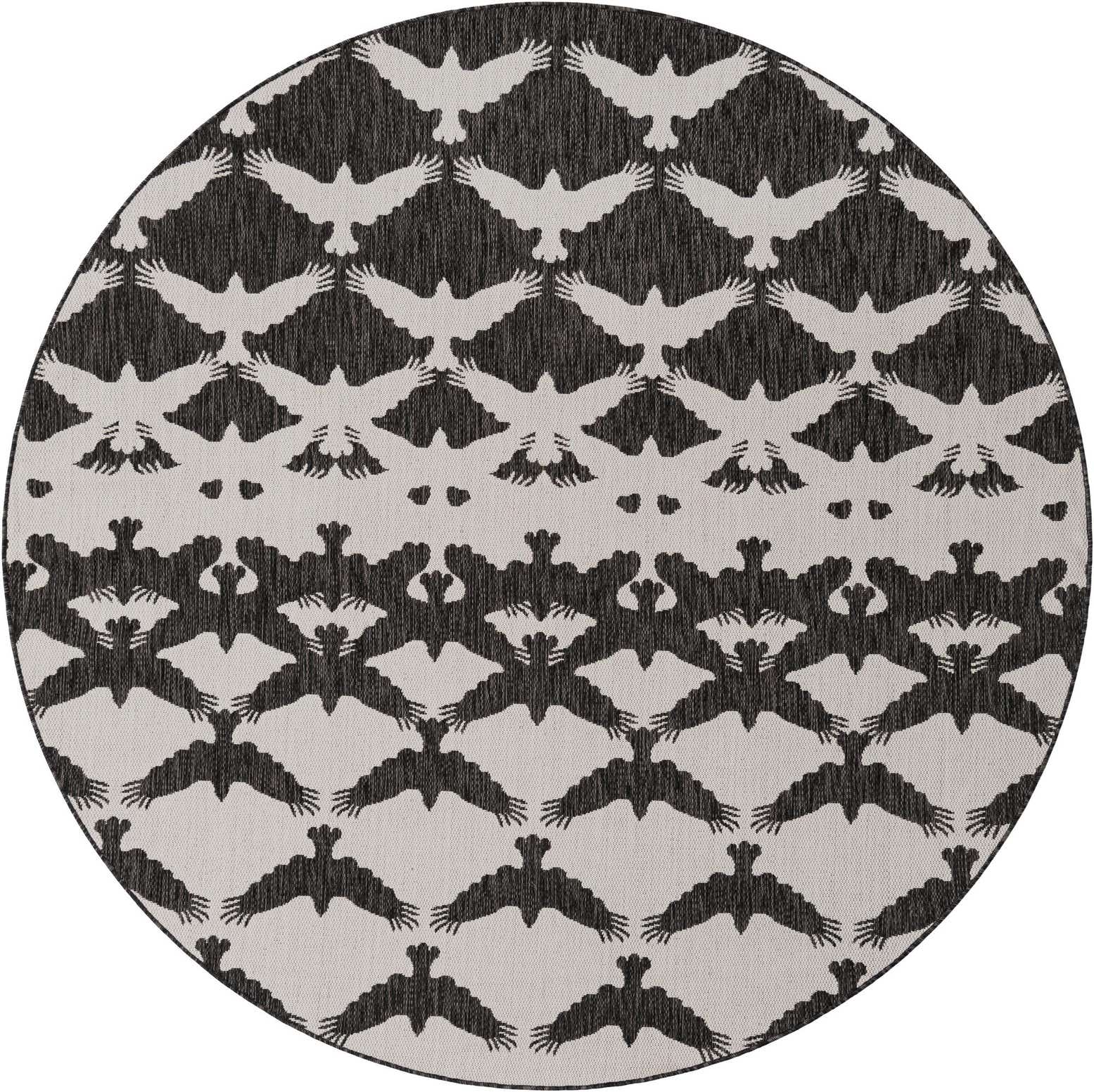 7' 10 x 7' 10 Easy-Clean Modern Indoor / Outdoor Round Rug