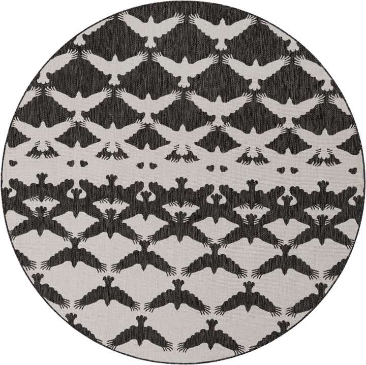 7' 10 x 7' 10 Easy-Clean Modern Indoor / Outdoor Round Rug