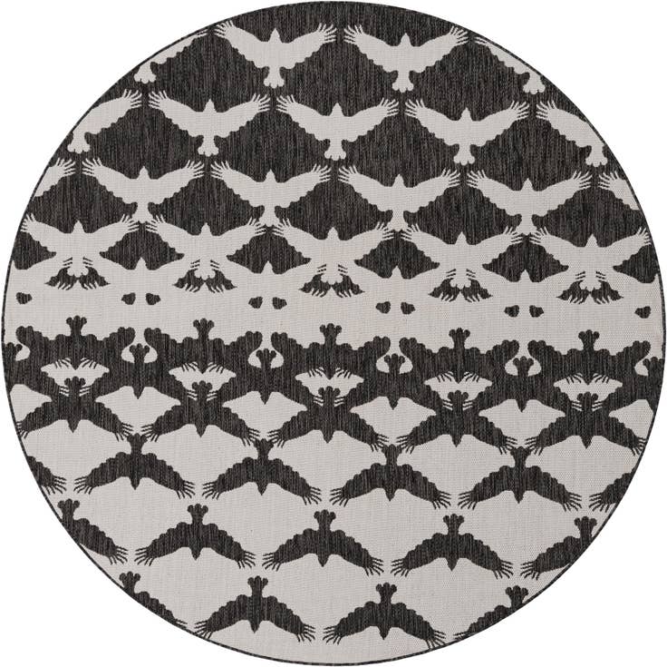 Detail image of 7' 10 x 7' 10 Easy-Clean Modern Indoor / Outdoor Round Rug
