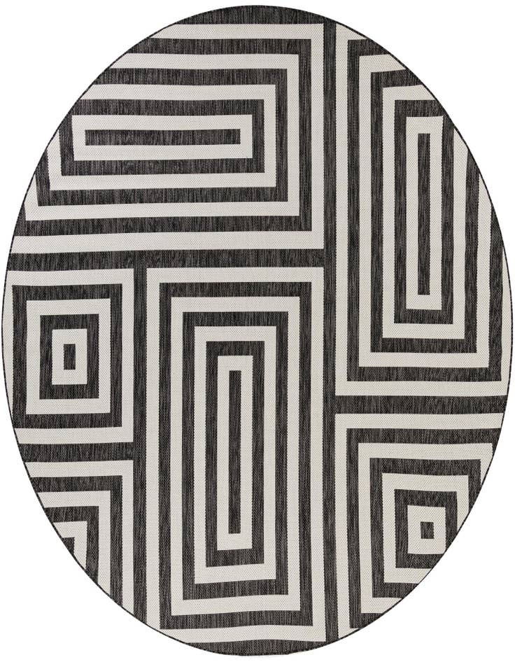 Detail image of 10' x 10' Easy-Clean Modern Indoor / Outdoor Round Rug