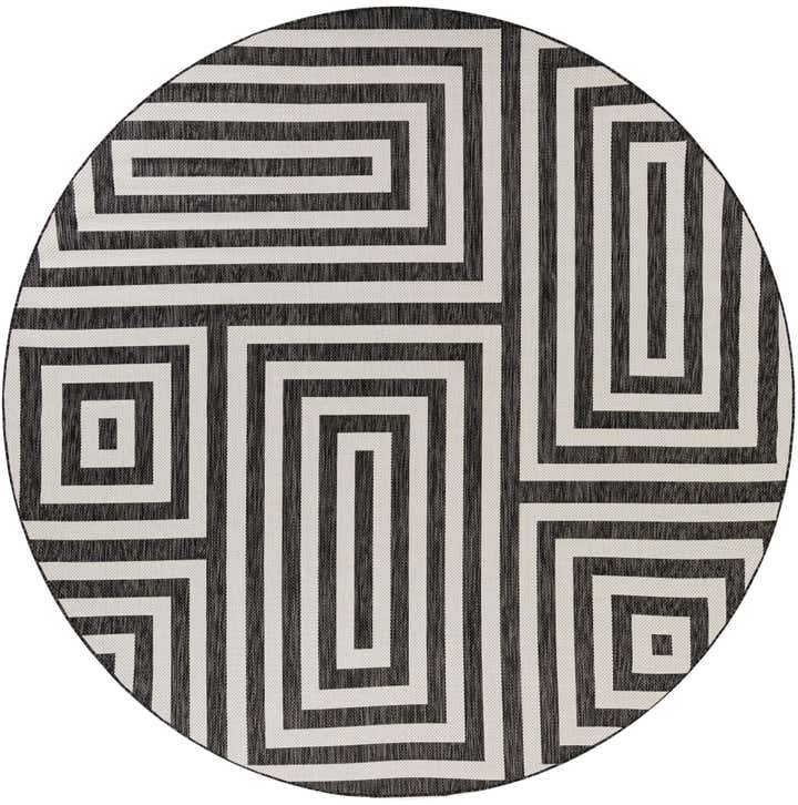 10' x 10' Easy-Clean Modern Indoor / Outdoor Round Rug
