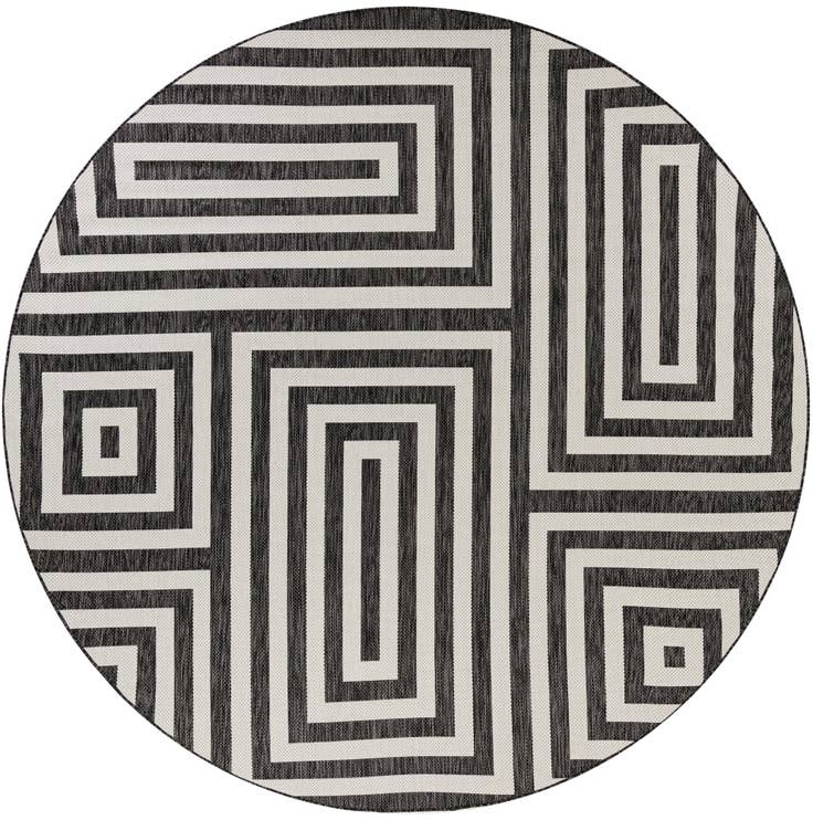Detail image of 10' x 10' Easy-Clean Modern Indoor / Outdoor Round Rug