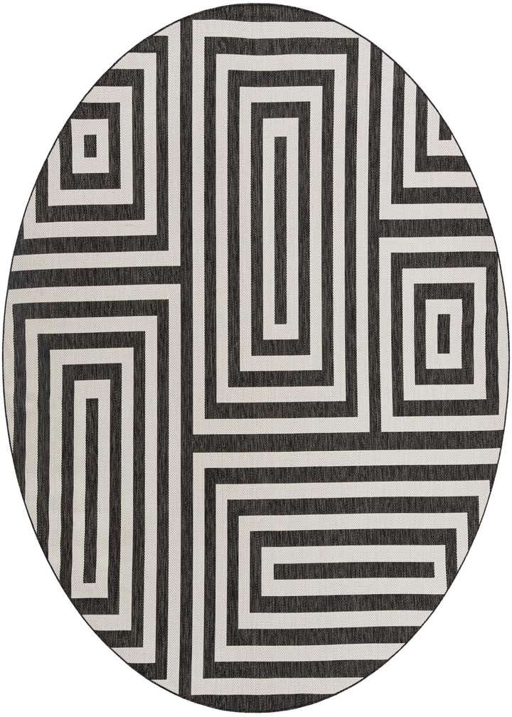 12' x 12' Easy-Clean Modern Indoor / Outdoor Round Rug