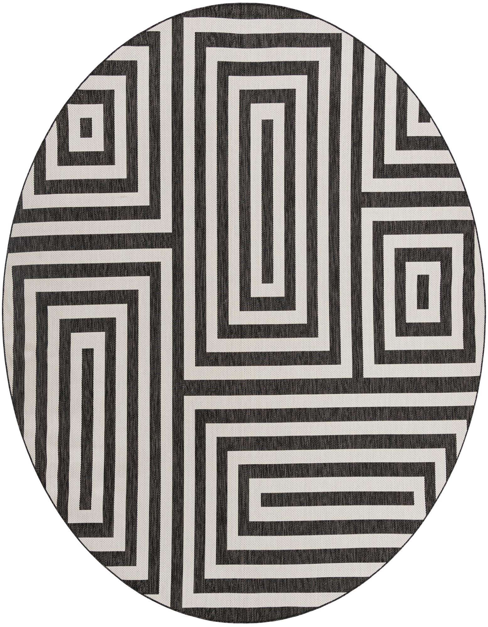 12' x 12' Easy-Clean Modern Indoor / Outdoor Round Rug