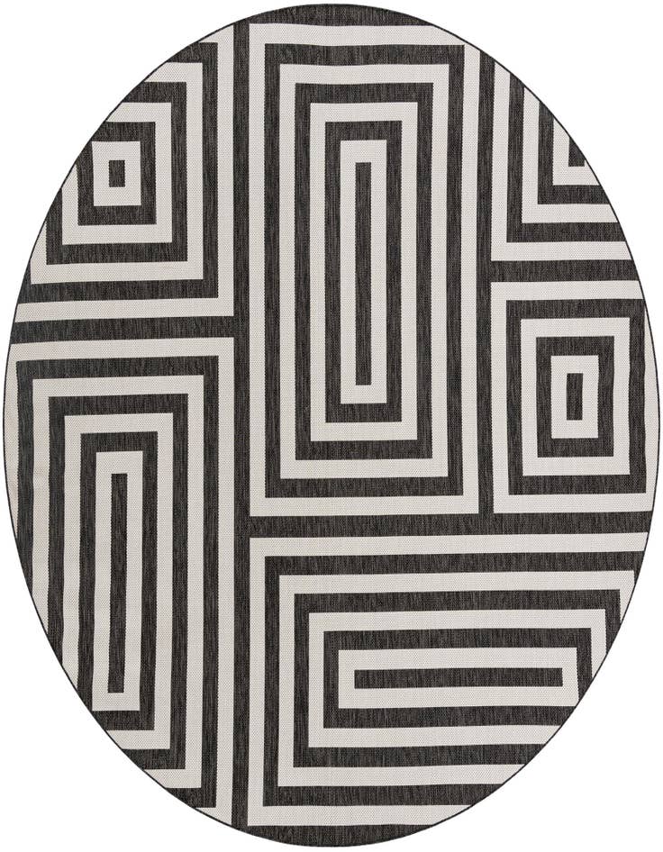Detail image of 12' x 12' Easy-Clean Modern Indoor / Outdoor Round Rug