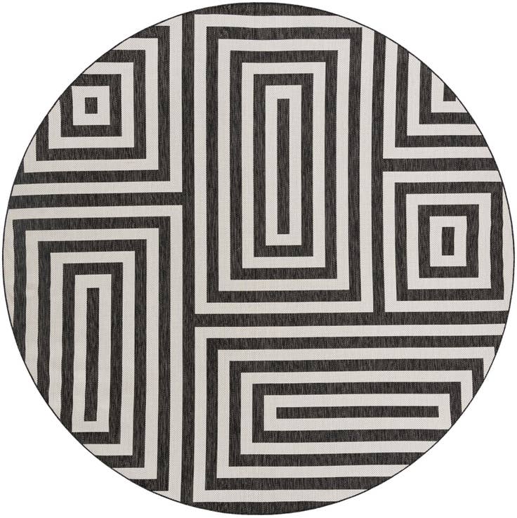 Detail image of 12' x 12' Easy-Clean Modern Indoor / Outdoor Round Rug