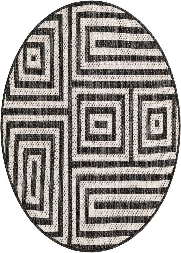 3' x 3' Easy-Clean Modern Indoor / Outdoor Round Rug