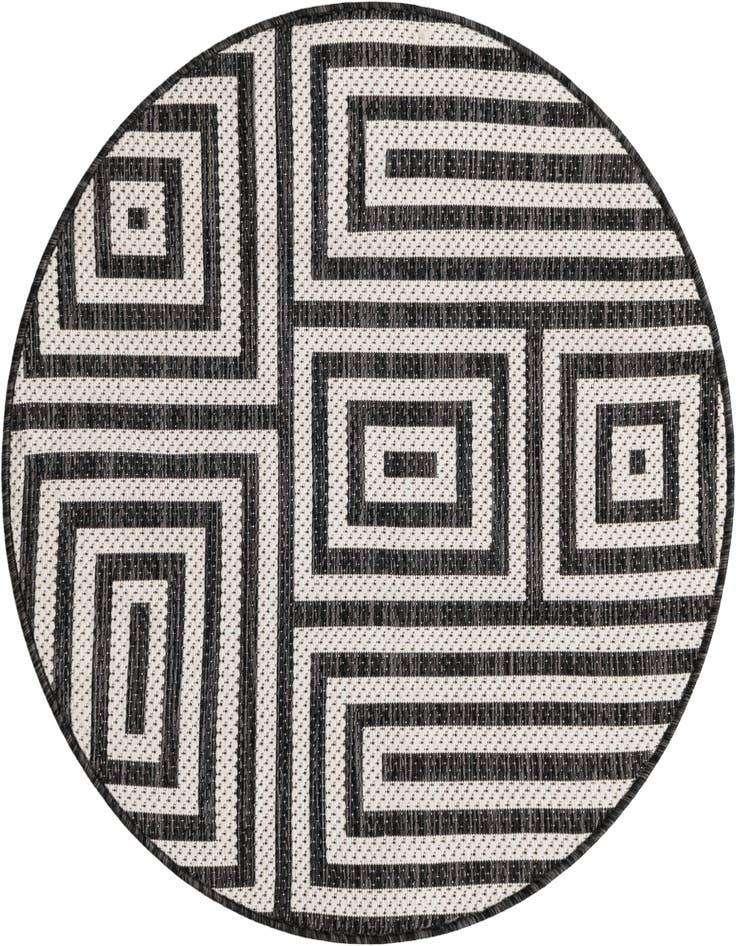 Detail image of 3' x 3' Easy-Clean Modern Indoor / Outdoor Round Rug