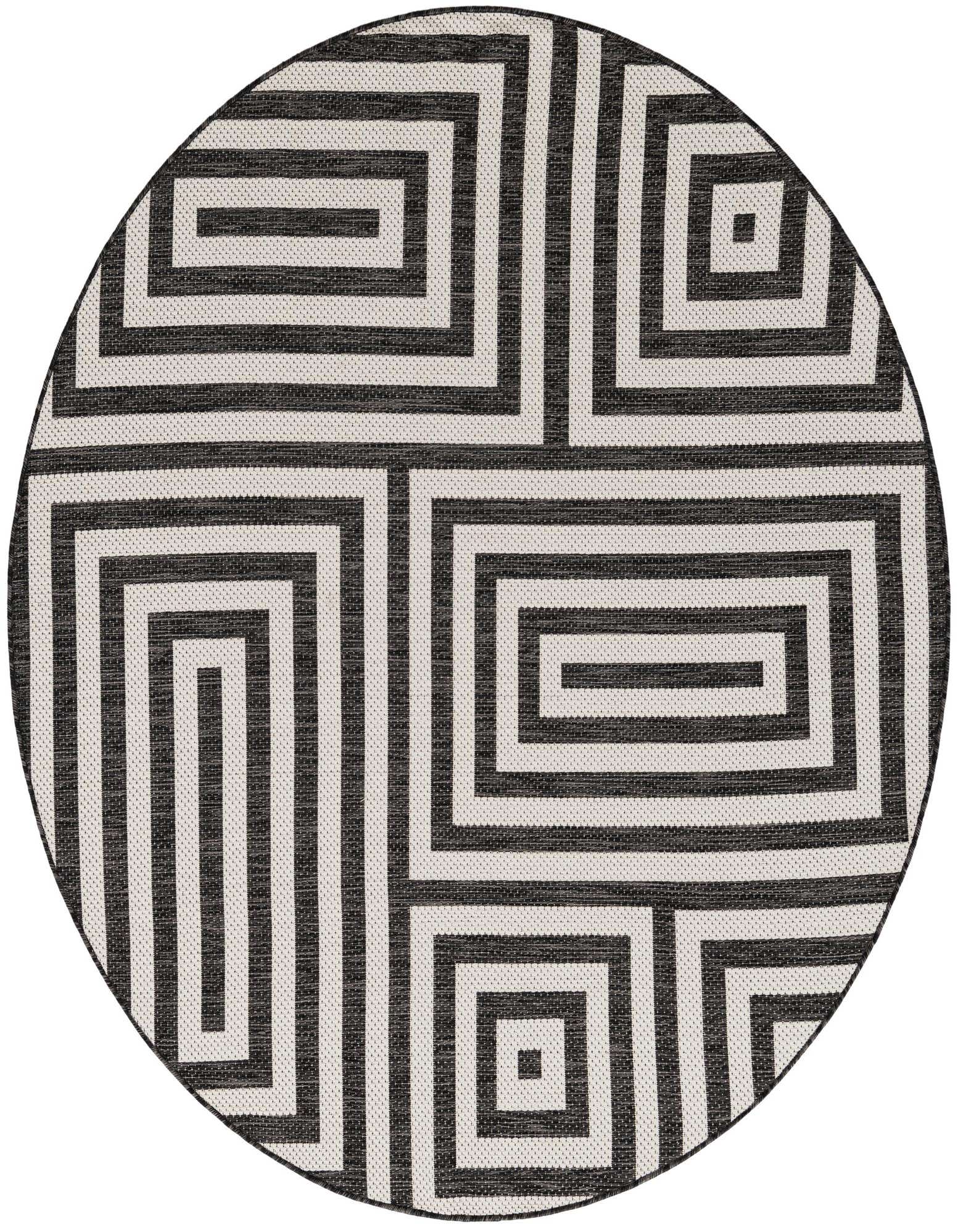 6' x 6' Easy-Clean Modern Indoor / Outdoor Round Rug