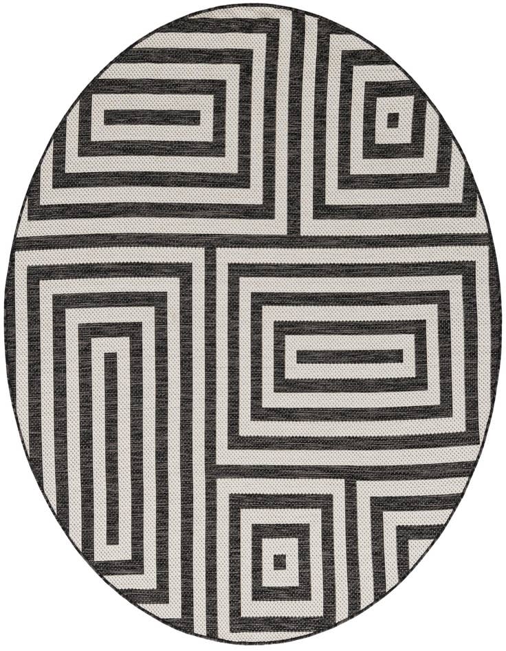 Detail image of 6' x 6' Easy-Clean Modern Indoor / Outdoor Round Rug