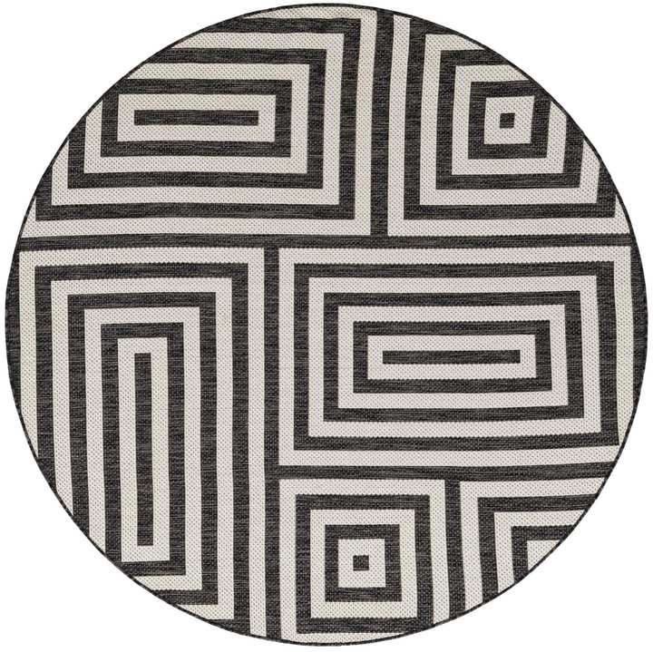6' x 6' Easy-Clean Modern Indoor / Outdoor Round Rug