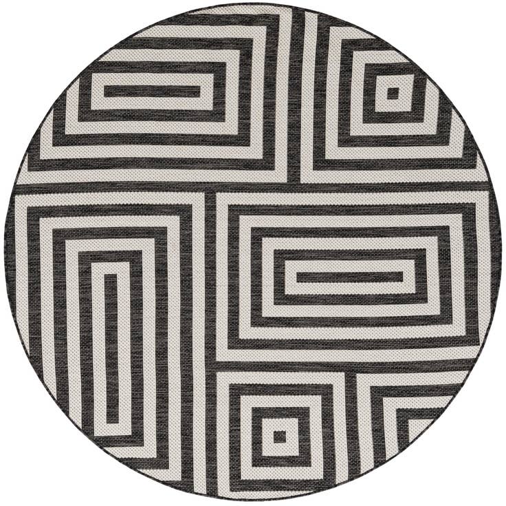 Detail image of 6' x 6' Easy-Clean Modern Indoor / Outdoor Round Rug